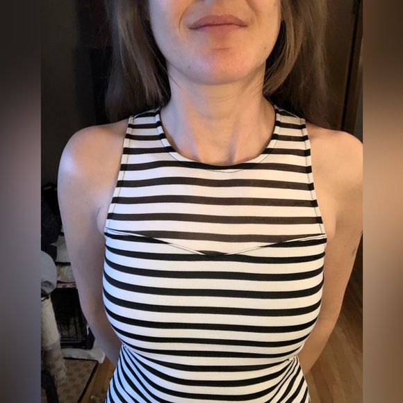 Sexy little black and white striped dress. Size: S. Lightly worn. - Picture 5 of 10